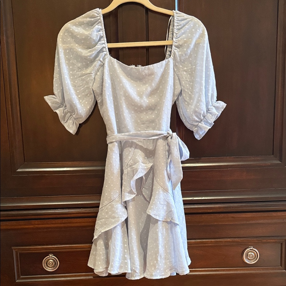 Francesca’s baby blue mini dress